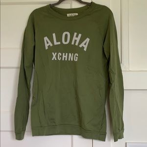 Aloha Exhange Unisex pullover Crew fleece green